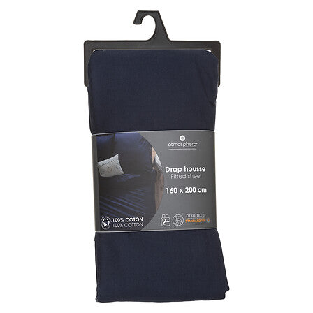 Cearceaf cu elastic albastru ,160x200x30-Atmosphera