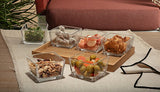 Set aperitiv din bambus si sticla, 7 piese, L 28,5 cm