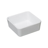 Platou servire din bambus cu 6 boluri din portelan, alb, L 27,5 cm