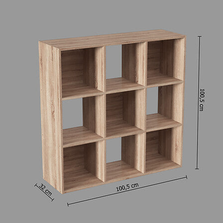 Mobilier depozitare, rafturi lemn 9 cpt mix natur - Five
