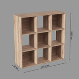 Mobilier depozitare, rafturi lemn 9 cpt mix natur - Five