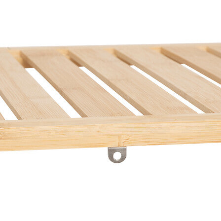 Cos de rufe dublu cu raft, din bambus, bej, L 72 x D 33 x H 109 cm