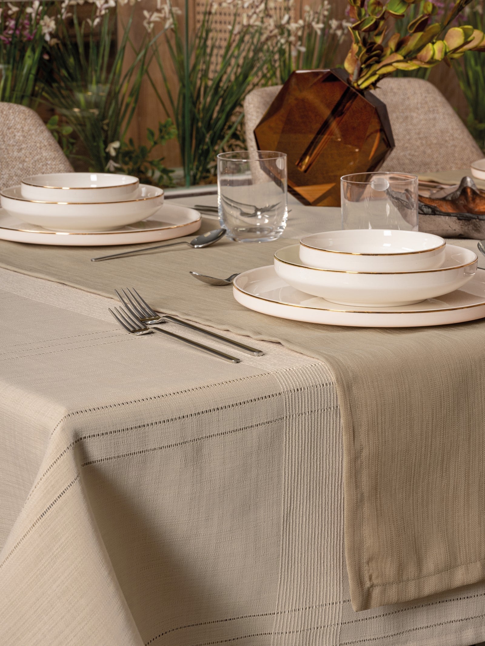 Set Fata de Masa Antique Jasmine Bej