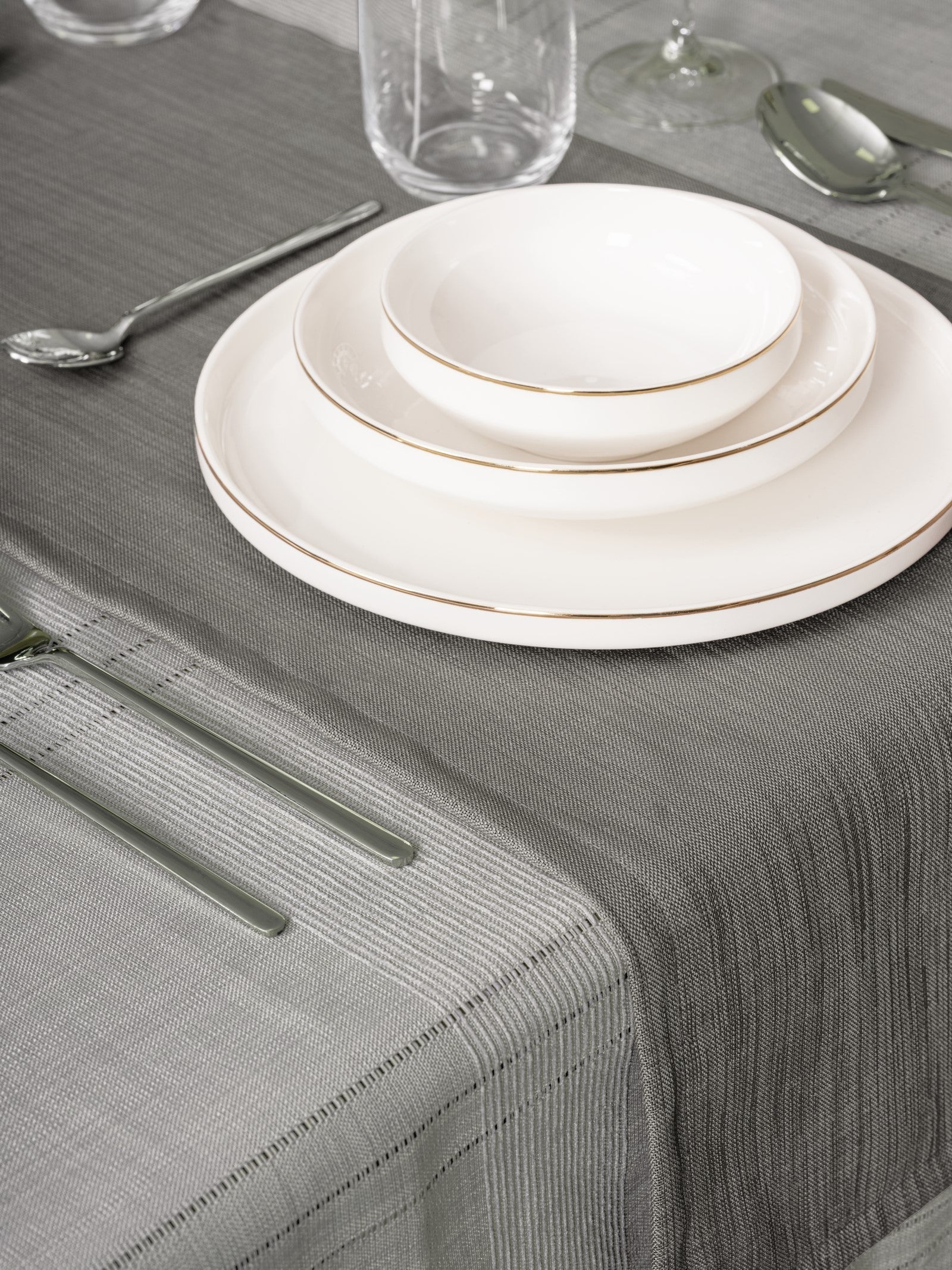 Set Fata de Masa Antique Jasmine Gri