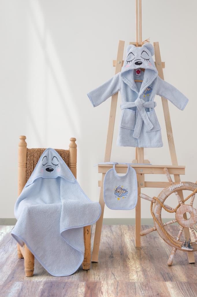 Set de Baie Bebelus Bear Albastru