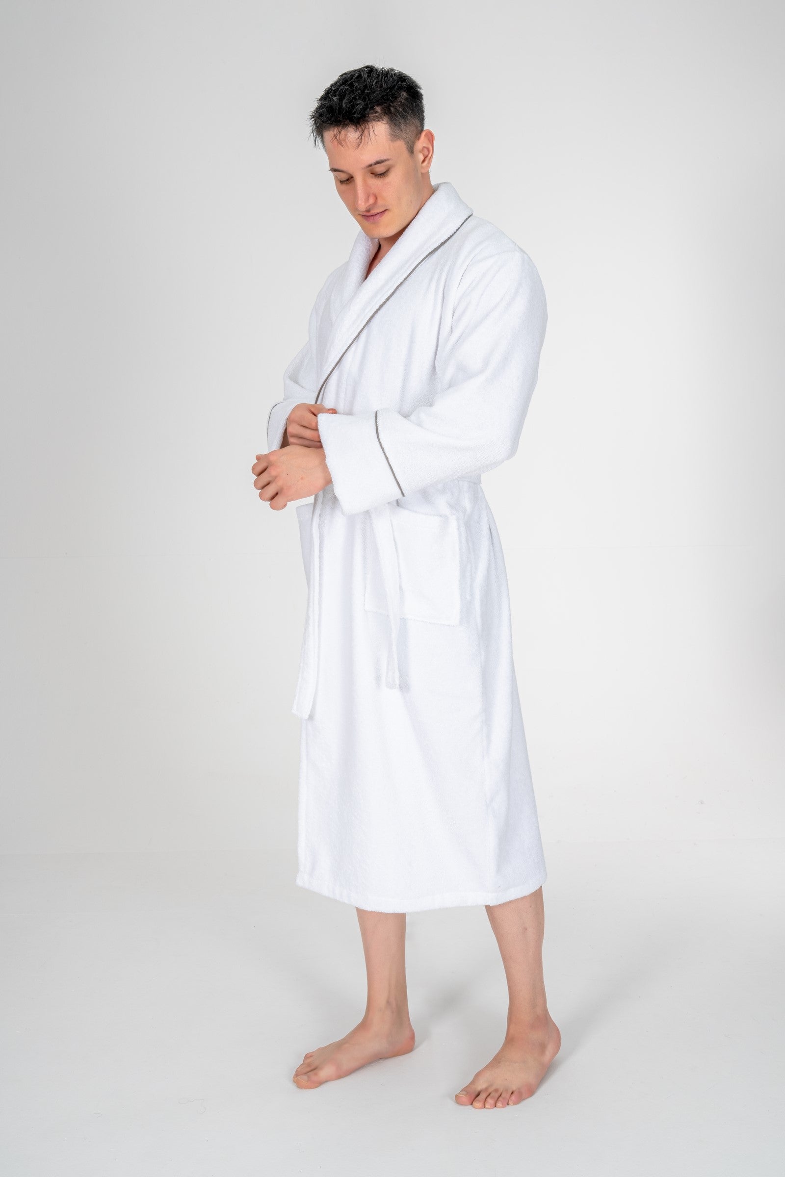 Set Halat de Baie Classic Guher Alb Barbati L/XL