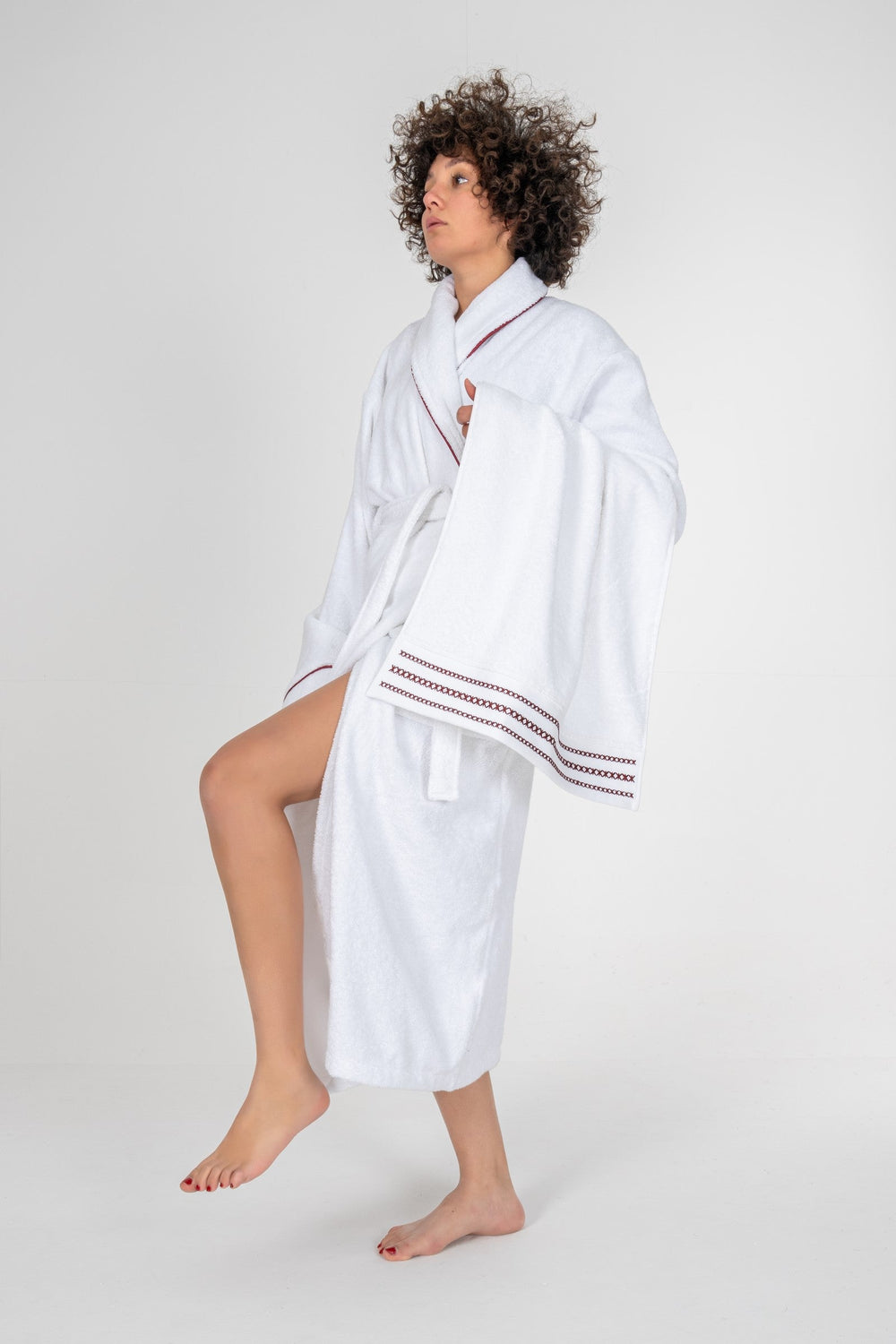 Set Halat de Baie Classic Helya Alb Unisex