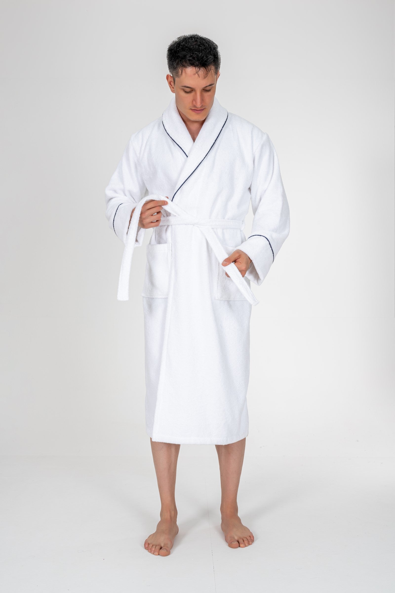 Set Halat de Baie Classic Josina Alb Barbati L/XL