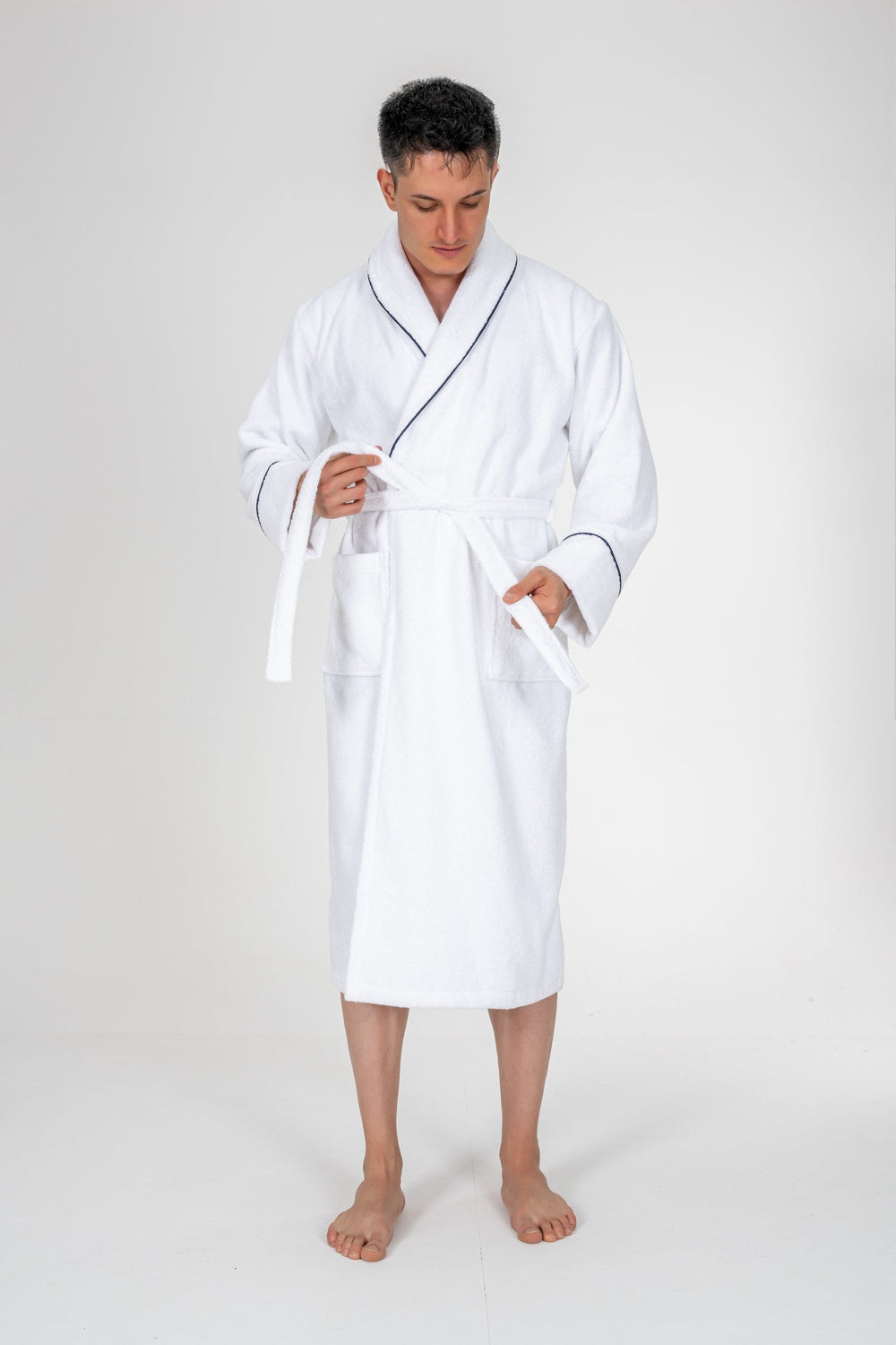 Set Halat de Baie Classic Josina Alb Barbati L/XL