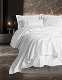 Lenjerie de Pat 2 Persoane cu Pique Classic Trusou Mehves Alb