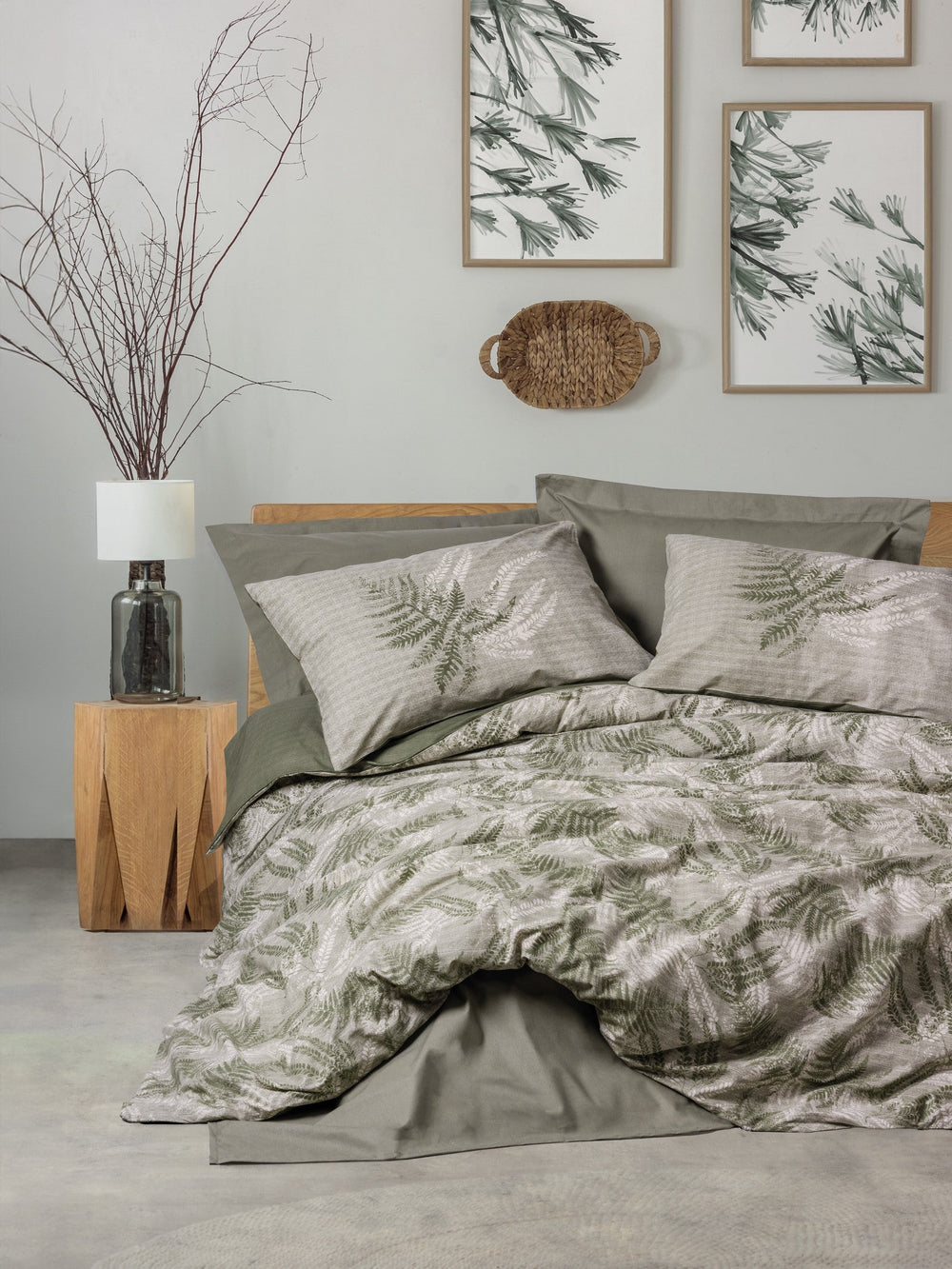 Lenjerie de Pat 2 Persoane Dual Frond Kaki