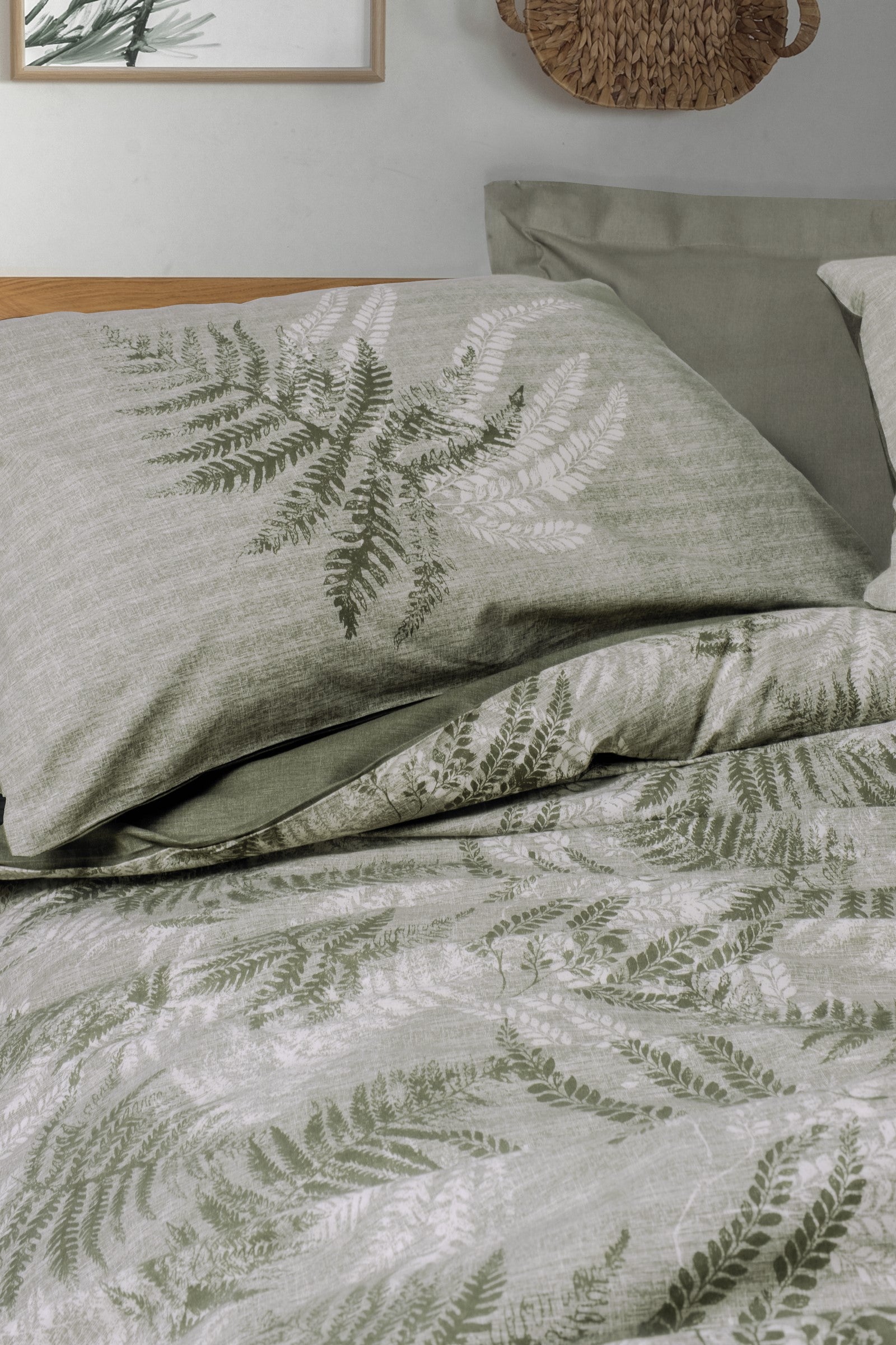 Lenjerie de Pat 2 Persoane Dual Frond Kaki