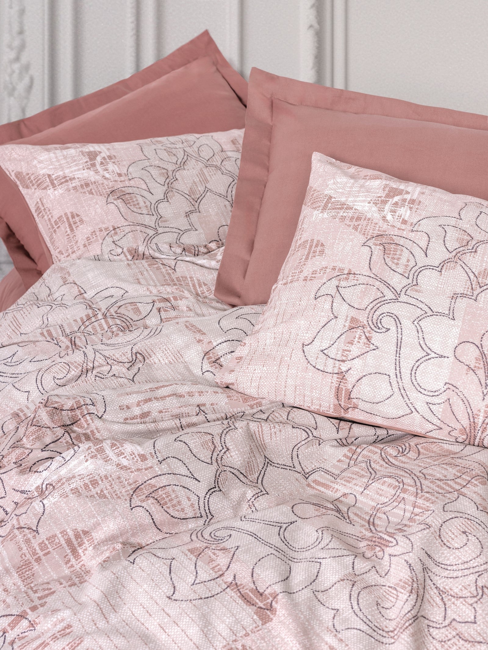 Lenjerie de Pat 2 Persoane Dual Livara Roz Prafuit