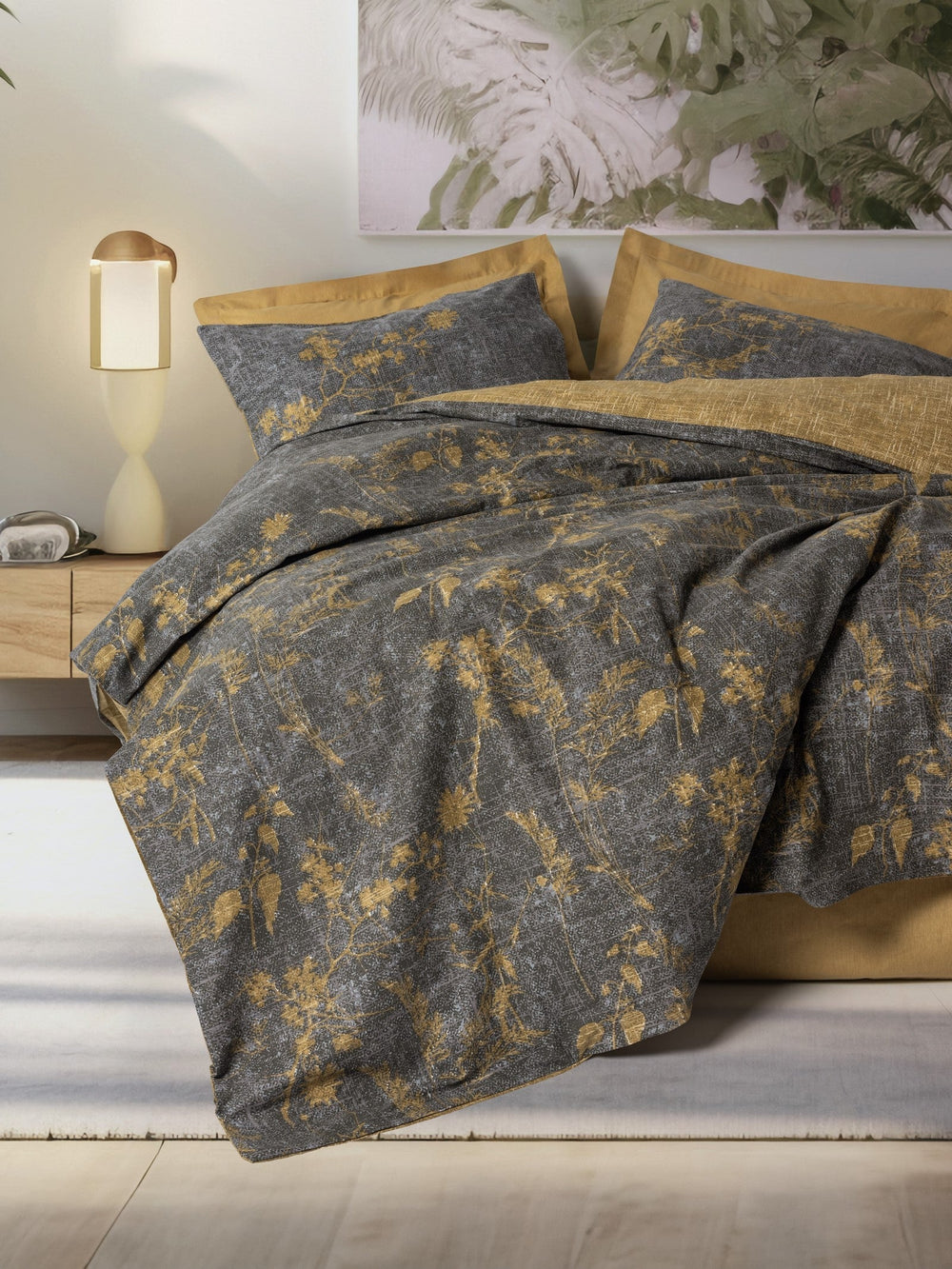 Lenjerie de Pat 2 Persoane Dual Yadawa Mustar