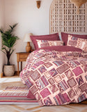 Lenjerie de Pat 2 Persoane Ethnic Estilo Bordo