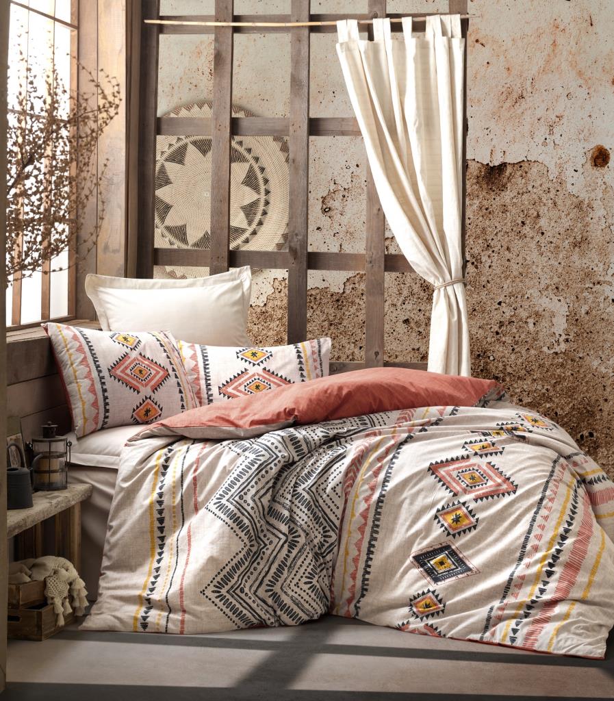 Lenjerie de Pat 2 Persoane Ethnic Felix Teracota
