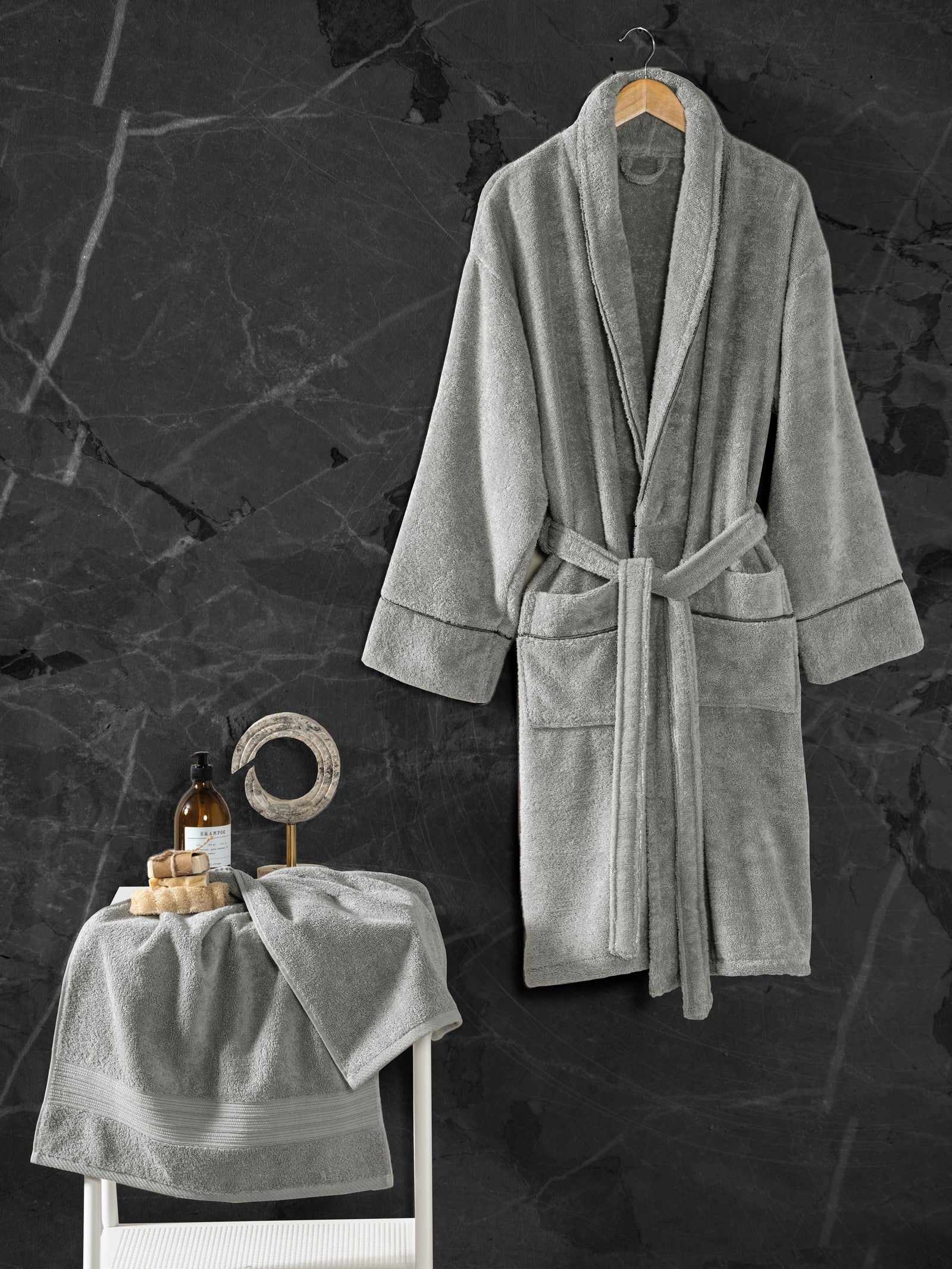 Set Halat de Baie Exclusive Gri L/XL