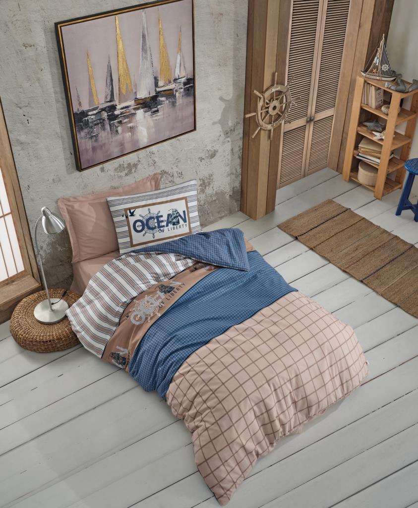 Lenjerie de Pat 1 Persoana Tineret Ocean Bleumarin