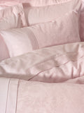 Lenjerie de Pat 2 Persoane din Satin Jacquard Jana Roz Pudra