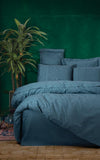 Lenjerie de Pat 2 Persoane din Satin Jacquard Sante Petrol