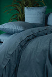 Lenjerie de Pat 2 Persoane din Satin Jacquard Sante Petrol