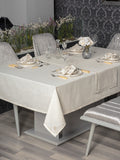 Set Fata de Masa din In Pera Ecru 175x240