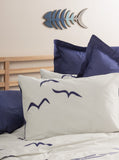 Lenjerie de Pat 2 Persoane Maritime Larum Bleumarin