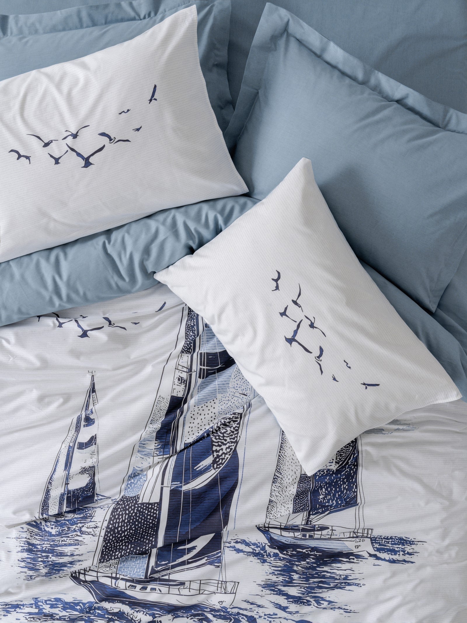 Lenjerie de Pat 2 Persoane Maritime Skipper Indigo