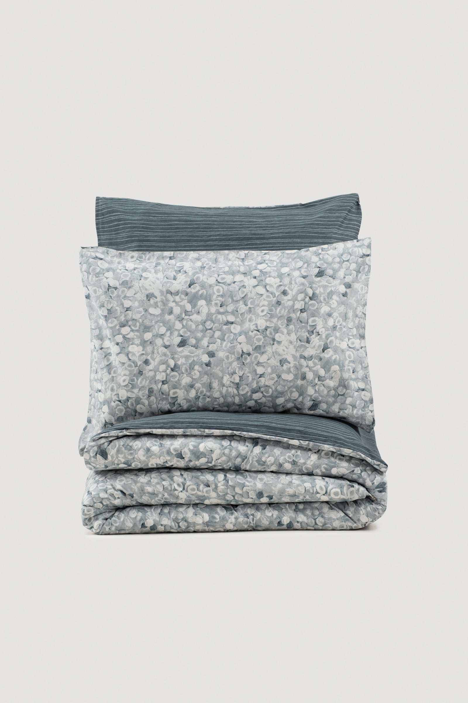 Lenjerie de Pat 2 Persoane cu Cearsaf cu Elastic Minimal Molly Antracit