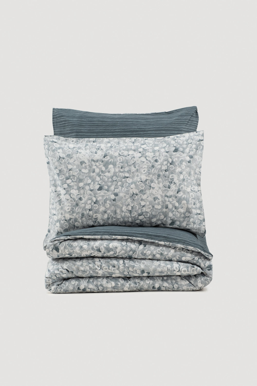 Lenjerie de Pat 2 Persoane cu Cearsaf cu Elastic Minimal Molly Antracit