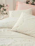Lenjerie de Pat 2 Persoane Ranforce cu Broderie Orya Somon
