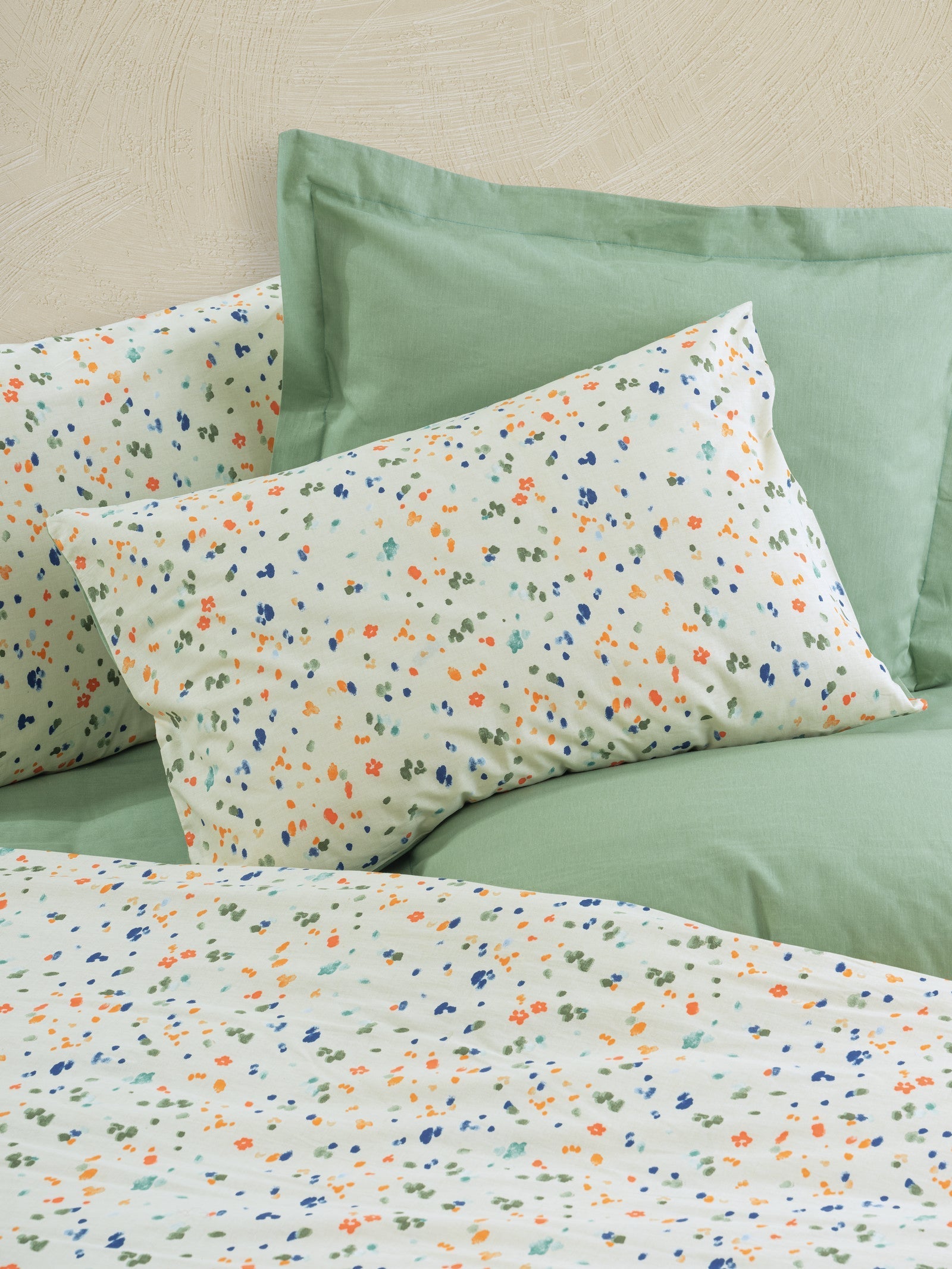 Lenjerie de Pat 2 Persoane cu Cearsaf cu Elastic Petite Lola Verde