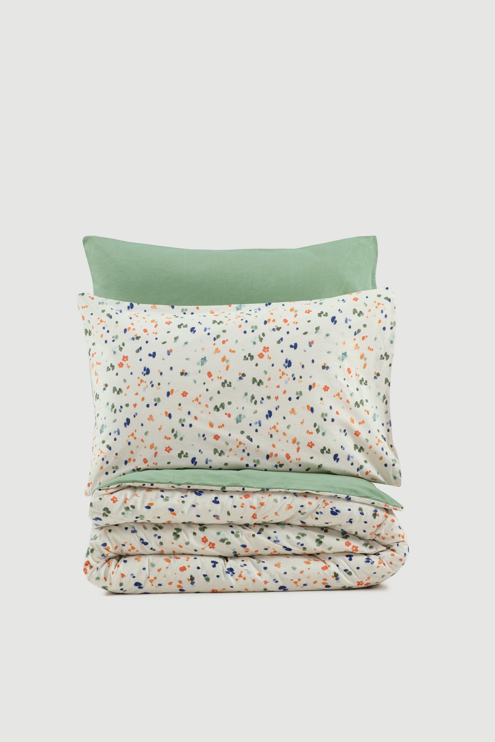 Lenjerie de Pat 2 Persoane cu Cearsaf cu Elastic Petite Lola Verde