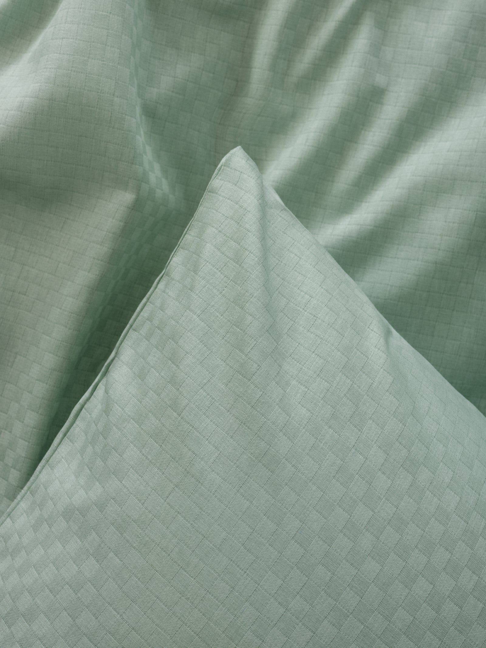Lenjerie de Pat 2 Persoane Ranforce Plaid Salvie