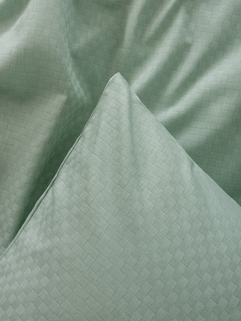 Lenjerie de Pat 2 Persoane Ranforce Plaid Salvie