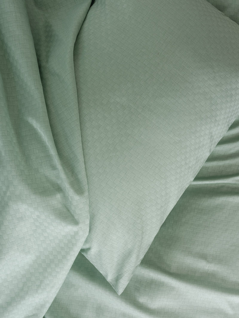 Lenjerie de Pat 2 Persoane Ranforce Plaid Salvie
