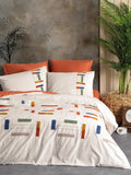 Lenjerie de Pat 2 Persoane cu Broderie Puff Katy Scortisoara
