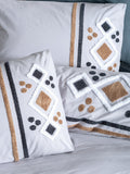 Lenjerie de Pat 2 Persoane cu Broderie Puff Stesso Gri