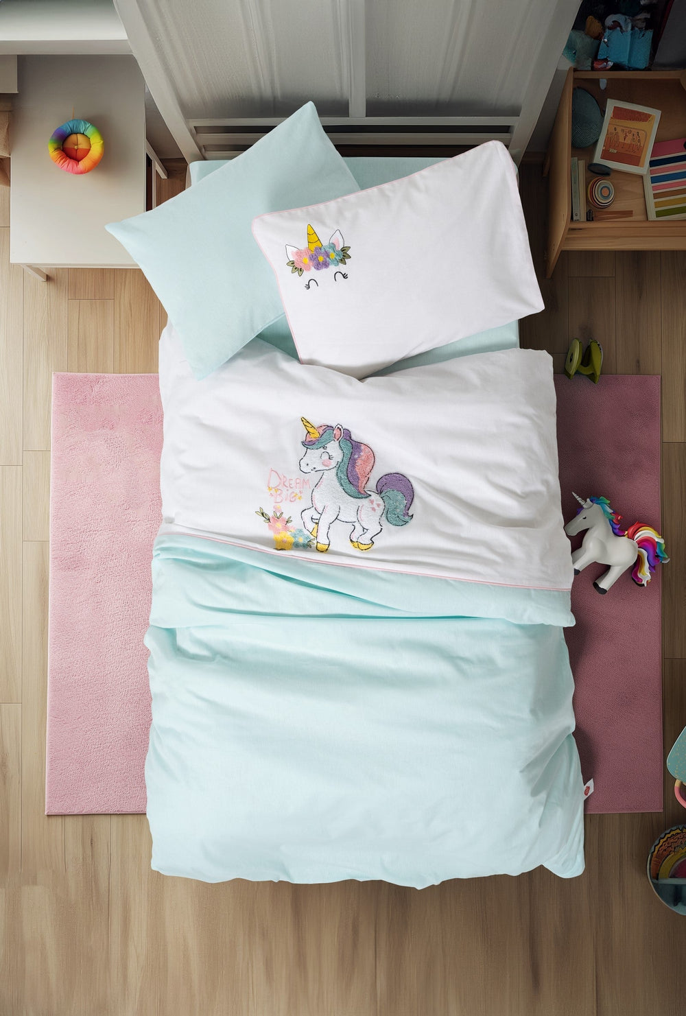 Lenjerie de Pat Bebelus cu Broderie Punch Dolly Mint