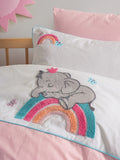 Lenjerie de Pat Bebelus cu Broderie Punch Lucky Roz