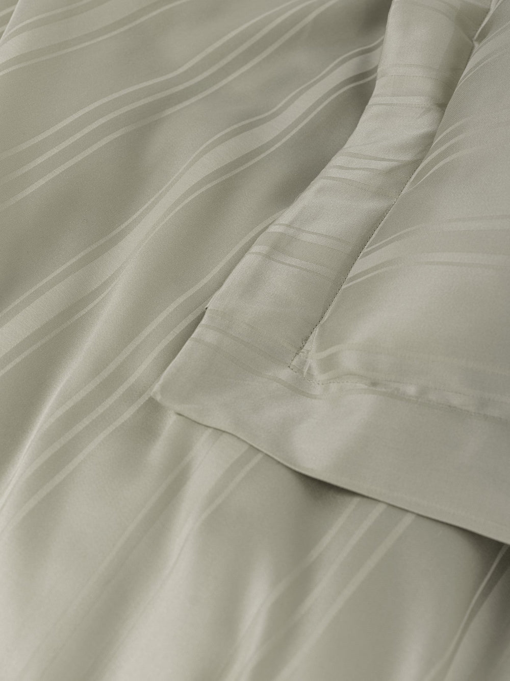 Lenjerie de Pat 2 Persoane din Satin de Bambus Smart Stripe Bej