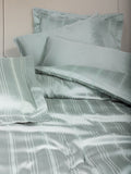 Lenjerie de Pat 2 Persoane din Satin de Bambus Smart Stripe Mint