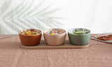 Set aperitiv cu 3 farfurioare si suport, ceramica, L 30 cm