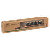 Platou servire lung din bambus cu 4 boluri negre, set 5 piese, L 40 cm