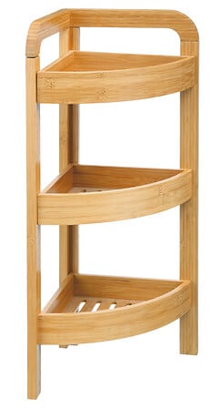 Etajera din bambus 3 niveluri de colt, marime M - Five