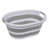 Cos de rufe extensibil din plastic, alb si gri, 21 l