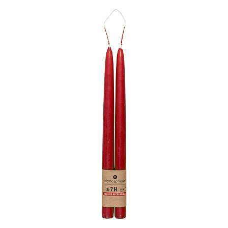 Lumanare betisor "Hugo", 2 bucati - Rosu, 70 g - Atmosphera