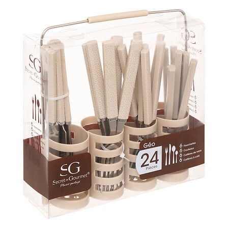 Set tacamuri 24 piese Geo bej - Secret de Gourmet